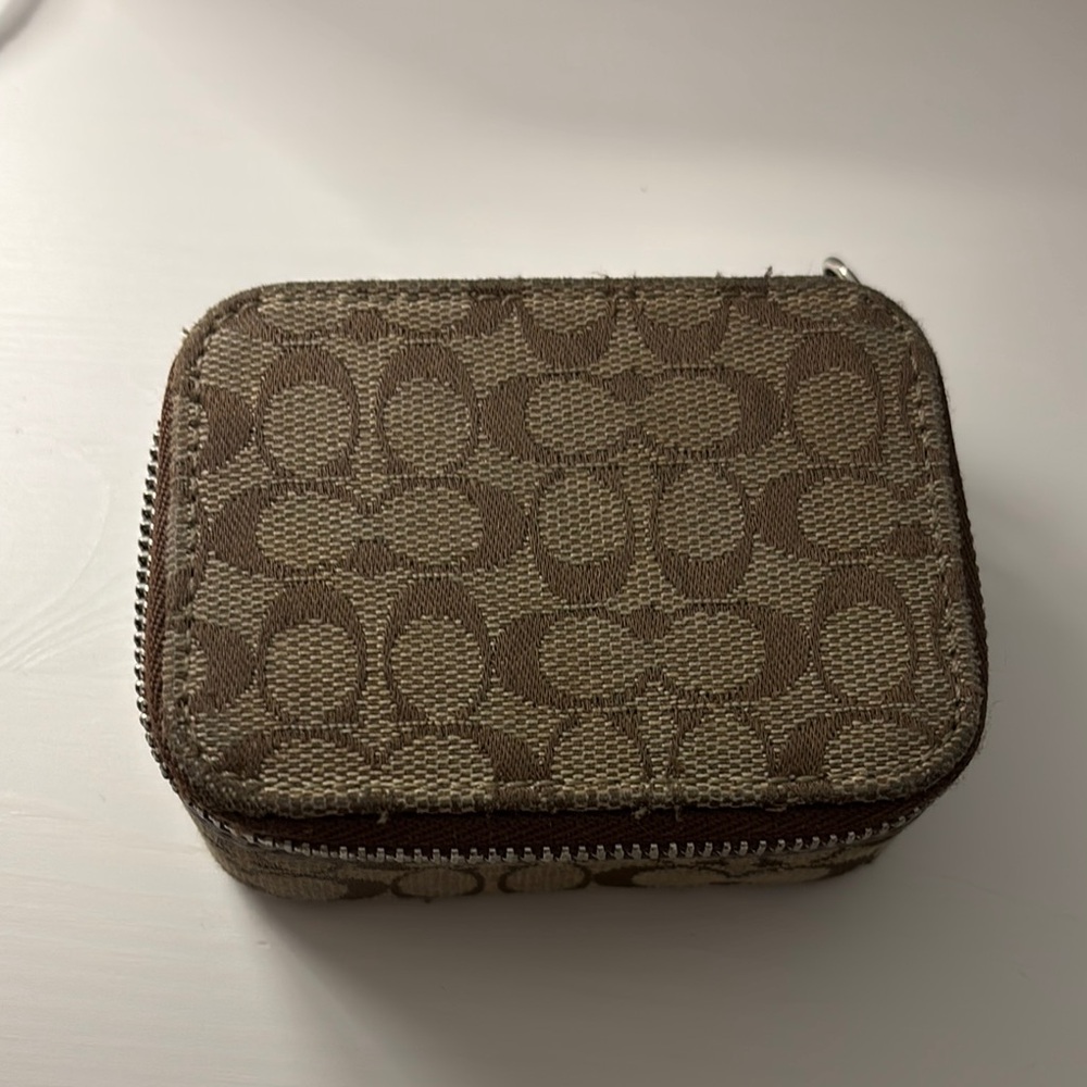 Coach Brown Monogram Coin/Medicine Holder